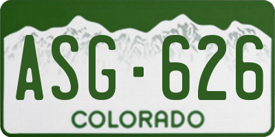 CO license plate ASG626