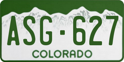 CO license plate ASG627