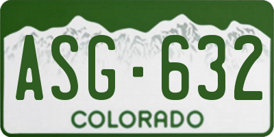 CO license plate ASG632