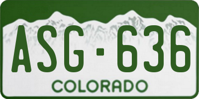 CO license plate ASG636