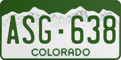 CO license plate ASG638