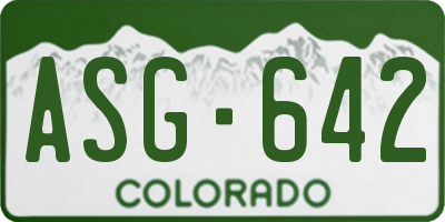 CO license plate ASG642