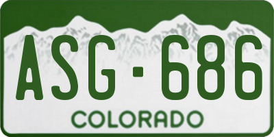 CO license plate ASG686
