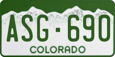CO license plate ASG690