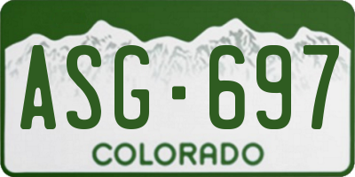 CO license plate ASG697