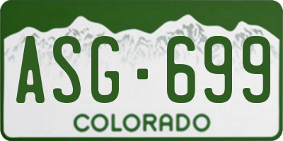 CO license plate ASG699