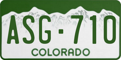 CO license plate ASG710