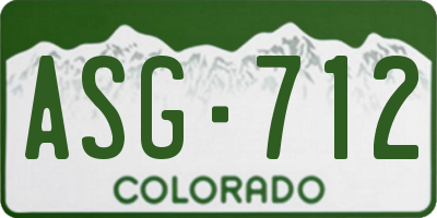 CO license plate ASG712