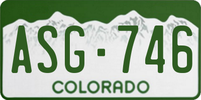 CO license plate ASG746