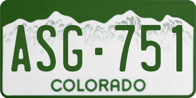 CO license plate ASG751