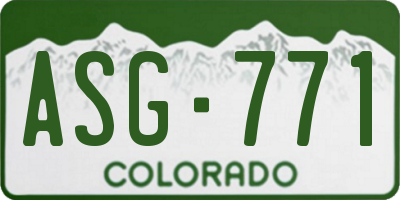CO license plate ASG771