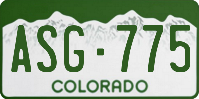 CO license plate ASG775