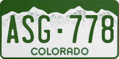 CO license plate ASG778