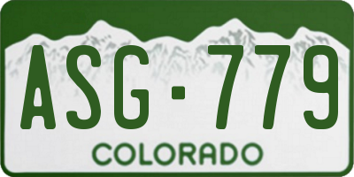 CO license plate ASG779