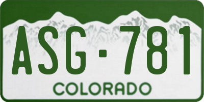 CO license plate ASG781