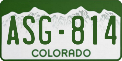 CO license plate ASG814