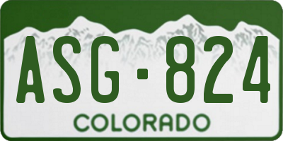 CO license plate ASG824