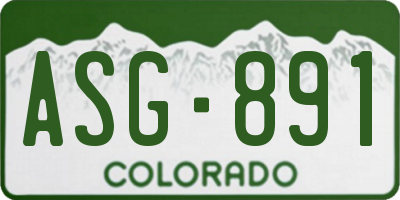 CO license plate ASG891