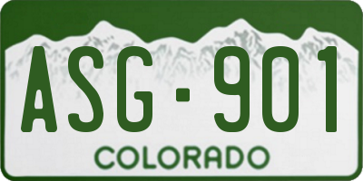 CO license plate ASG901