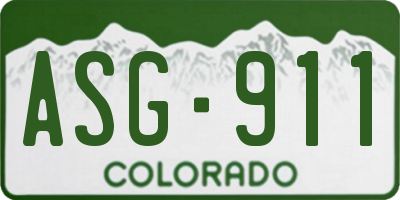 CO license plate ASG911