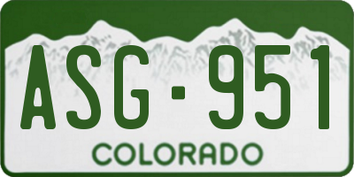 CO license plate ASG951
