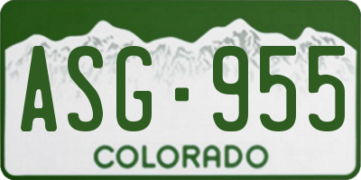 CO license plate ASG955