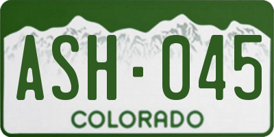 CO license plate ASH045
