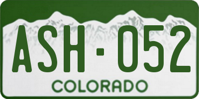 CO license plate ASH052