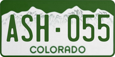 CO license plate ASH055