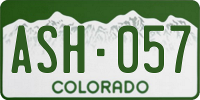 CO license plate ASH057
