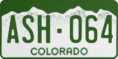 CO license plate ASH064