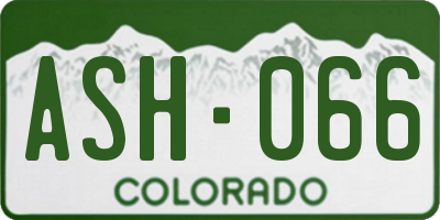 CO license plate ASH066