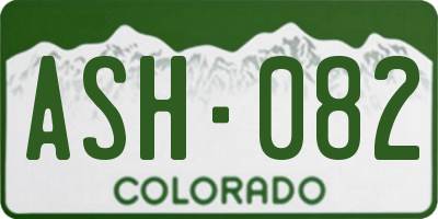 CO license plate ASH082