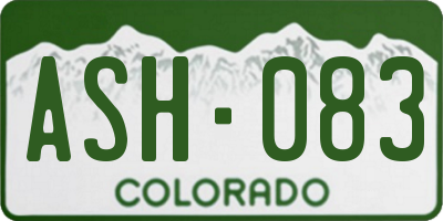 CO license plate ASH083