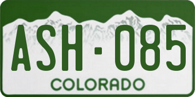 CO license plate ASH085