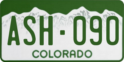 CO license plate ASH090
