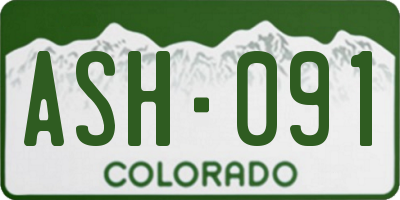 CO license plate ASH091
