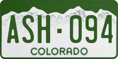 CO license plate ASH094
