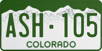CO license plate ASH105