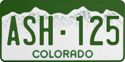 CO license plate ASH125