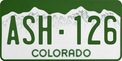 CO license plate ASH126