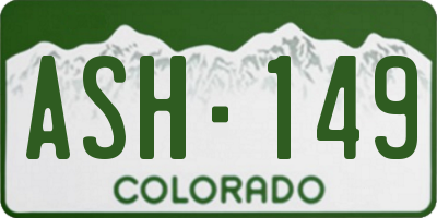 CO license plate ASH149