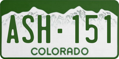CO license plate ASH151