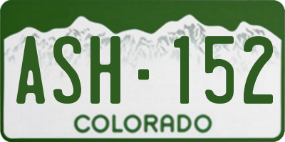 CO license plate ASH152