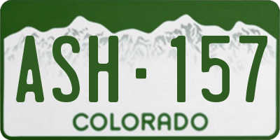 CO license plate ASH157