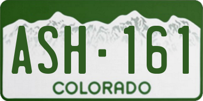 CO license plate ASH161