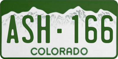 CO license plate ASH166