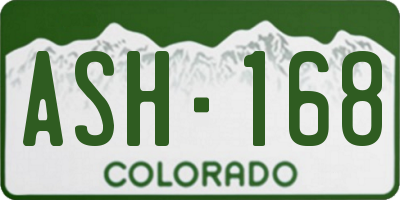 CO license plate ASH168