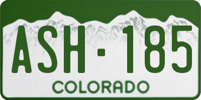 CO license plate ASH185