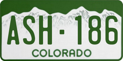 CO license plate ASH186